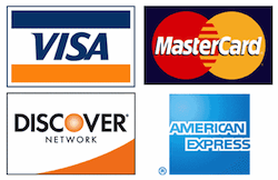 Visa, Mastercard, American Express, & Discover logos